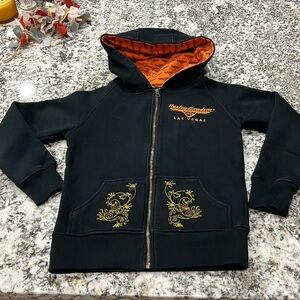 Harley Davidson Cafe Las Vegas Sweatshirt Hoodie Eagle Women’s Size Small Black